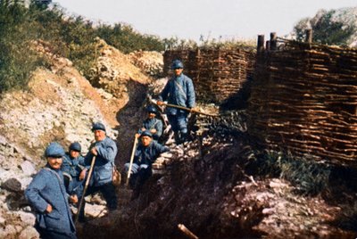 Soldati francesi davanti alla Voevre, Battaglia di Verdun, settembre 1916 da Jules Gervais Courtellemont